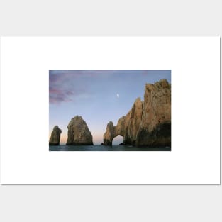 Moon Over El Arco Cabo San Lucas Posters and Art